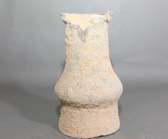 泥质旋纹灰陶樽
