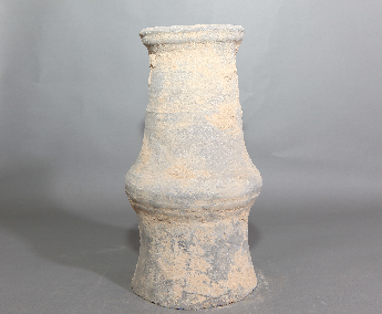 泥质旋纹灰陶樽