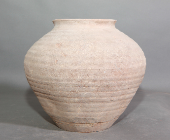 旋纹灰陶鼓腹罐