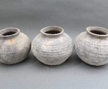 旋纹灰陶罐
