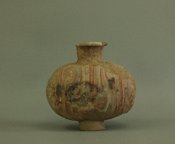 彩绘茧形陶罐